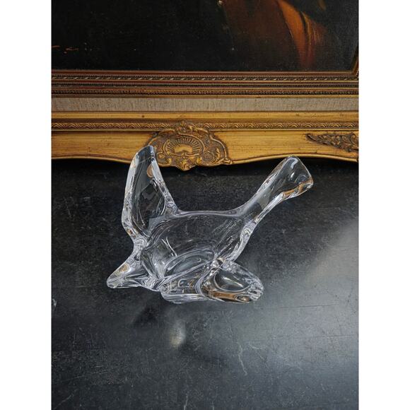 Vintage 1950s-70s Kanawha UV Reactive Freeform Art Glass Bird Dish 8.25" - Picture 4 of 8